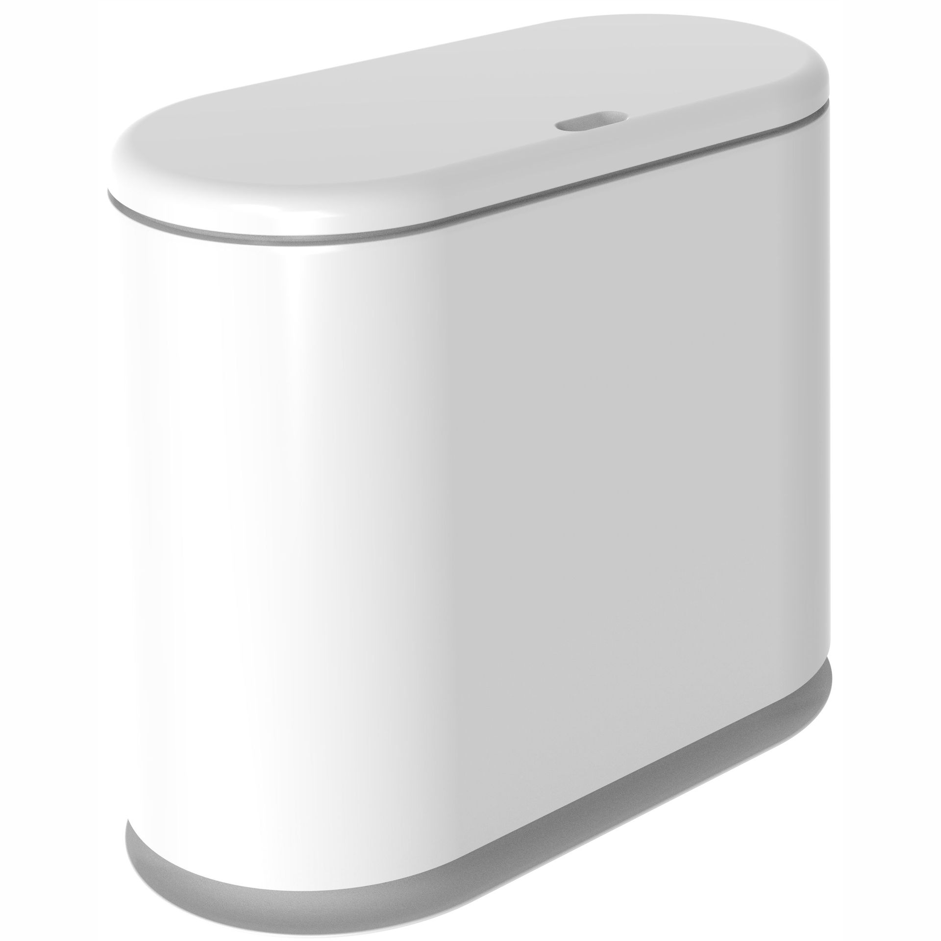 Bote de basura de cocina doméstico de gran capacidad tipo empuje, bote de basura de inodoro de plástico blanco, bote de basura de cocina