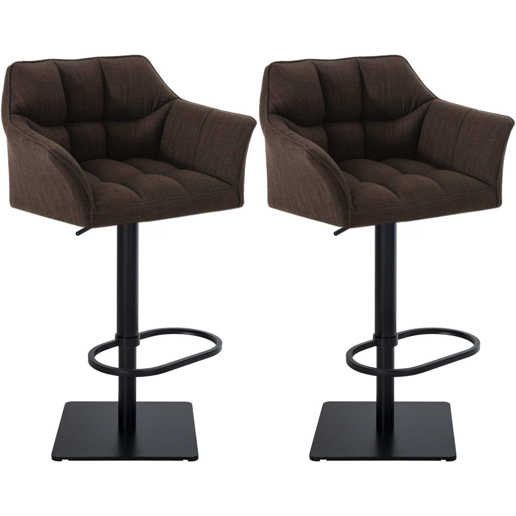 2er Set Barhocker Damaso Stoff schwarz