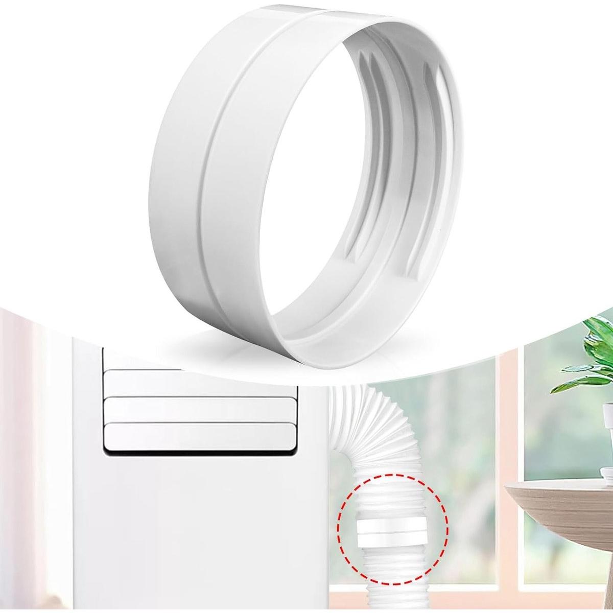 Acoplamiento para manguera de escape de aire acondicionado móvil - Ø130 mm - Manguera de escape de aire - Placa para manguera de escape con un diámetro de 13 cm - Para ventanas correderas verticales/horizontales
