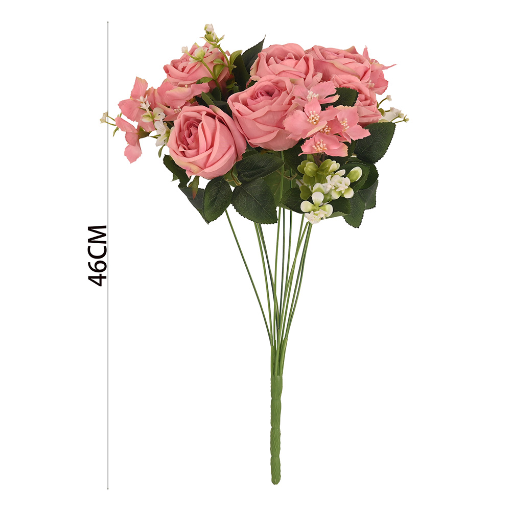 Poenia Arte Floral - Flores Artificiales Ramo de Rosas - 46cm