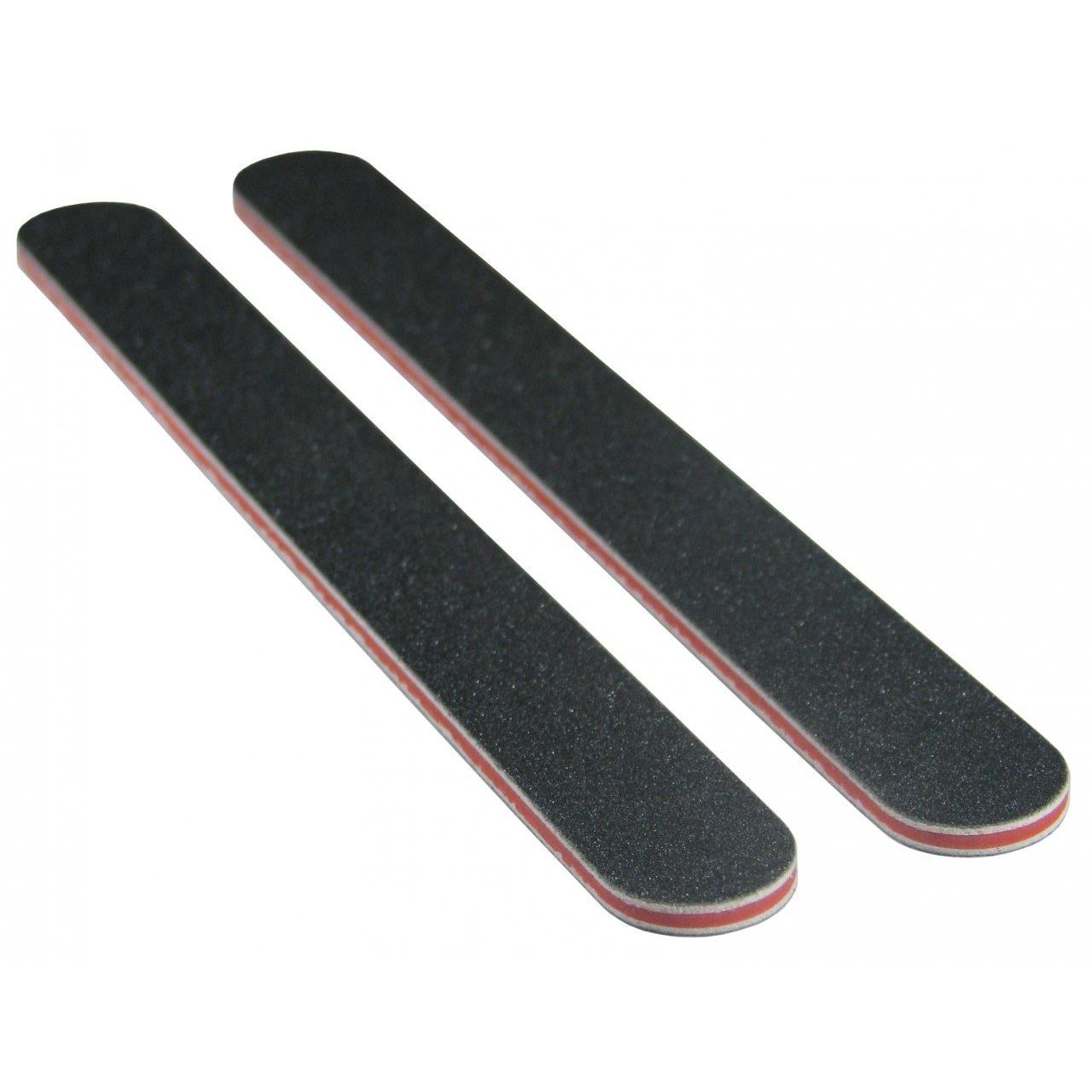 OmHom 3 limas rectas de doble cara 100/180 Negras - Lima para uñas de calidad profesional para manicura y pedicura, perfectas para dar forma y pulir las uñas - Pack de 3 unidades