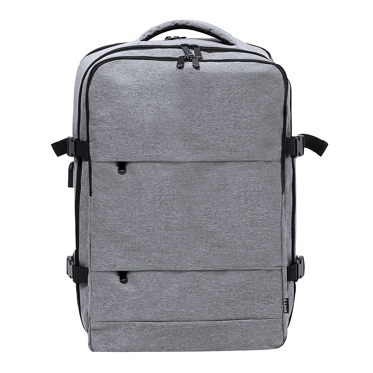 DAM. Mochila viaje conexión USB. Acolchada. Bolsillo Acolchado para Portátil. Compartimento Portazapatos 33x51x20 cm.