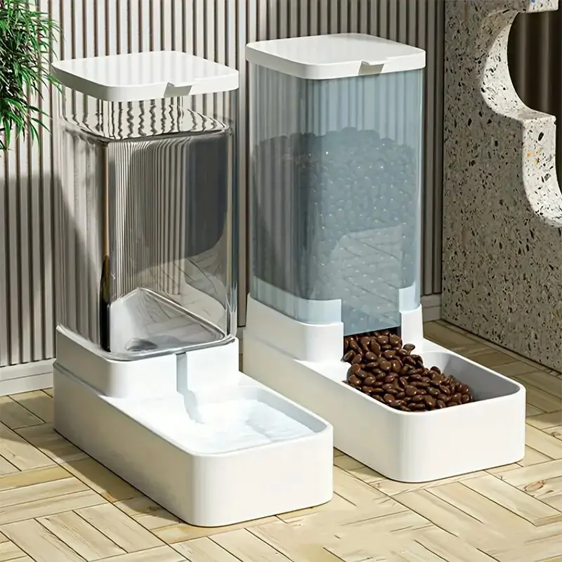 Dispensador Automático De Alimento Y Agua Para Perros 1pc/2pcs Set De Plástico Para Almacenamiento De Alimentos Para Perros