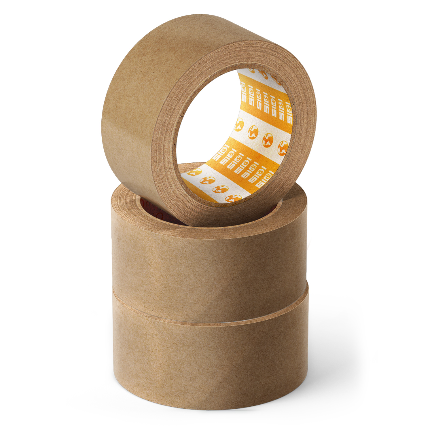 Cinta Embalar, Cinta Adhesiva Kraft, Cinta de Embalaje para Cajas Mudanza y de Envío, Cinta de Embalar de Papel Kraft 72 mm x 80 m Rollo Cinta Papel Kraft - SIDI (3 uds)