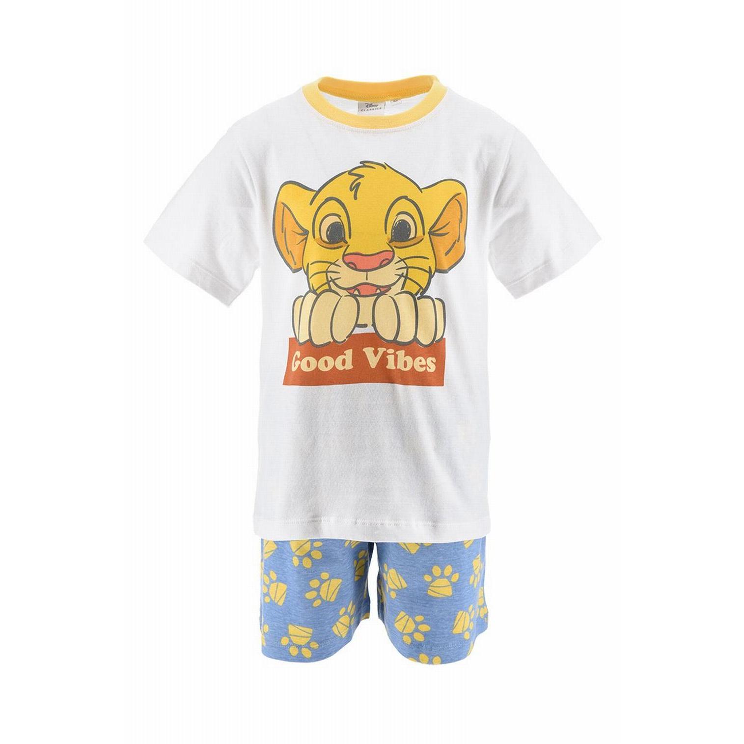 Sun City Pijama verano dos piezas blanco El Rey León Disney ropa textil infantil