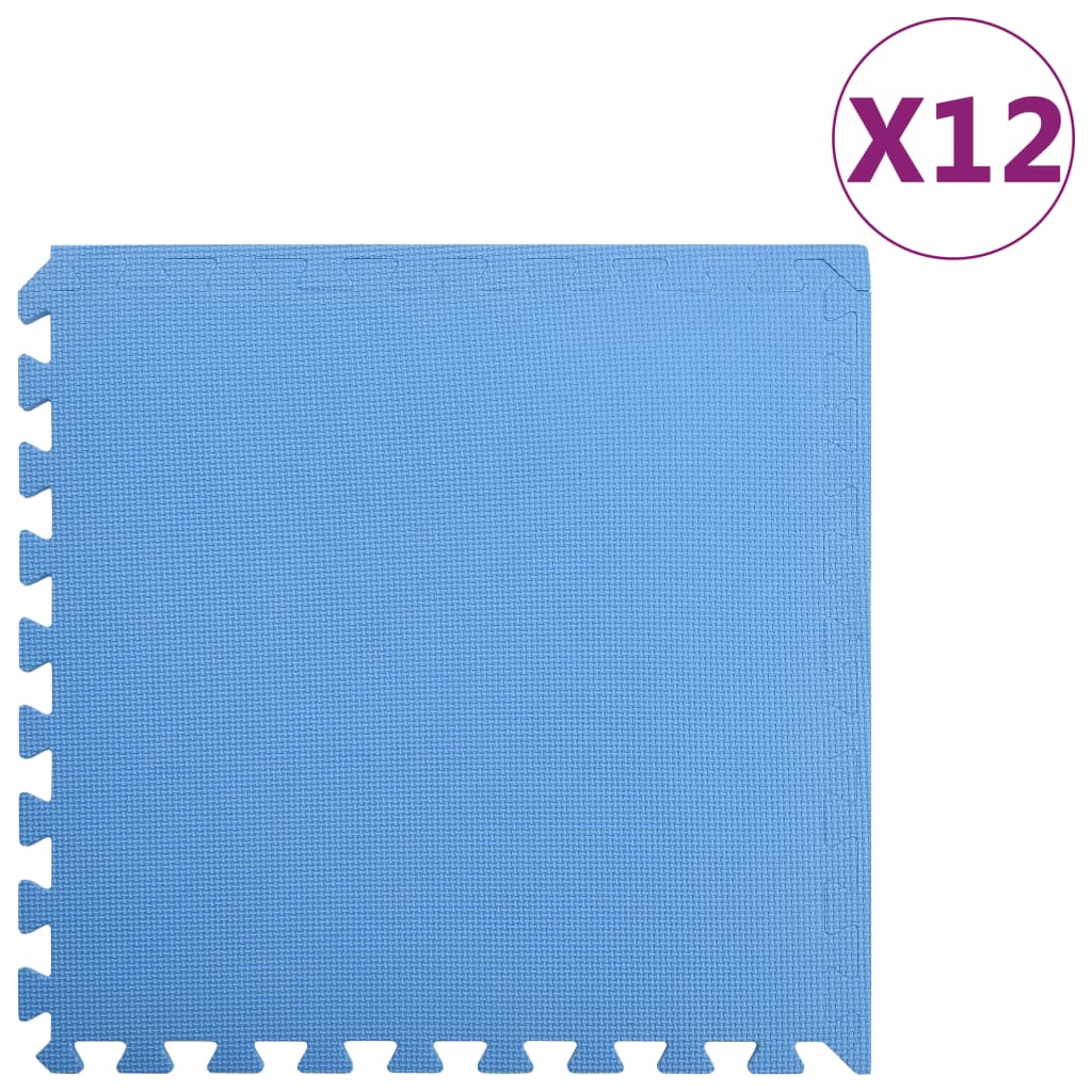 vidaXL 12x Esterilla de Ejercicio de Puzzle EVA Estera Gimnasio Ejercicio Color Azul,  Negro,  Marrón y mas