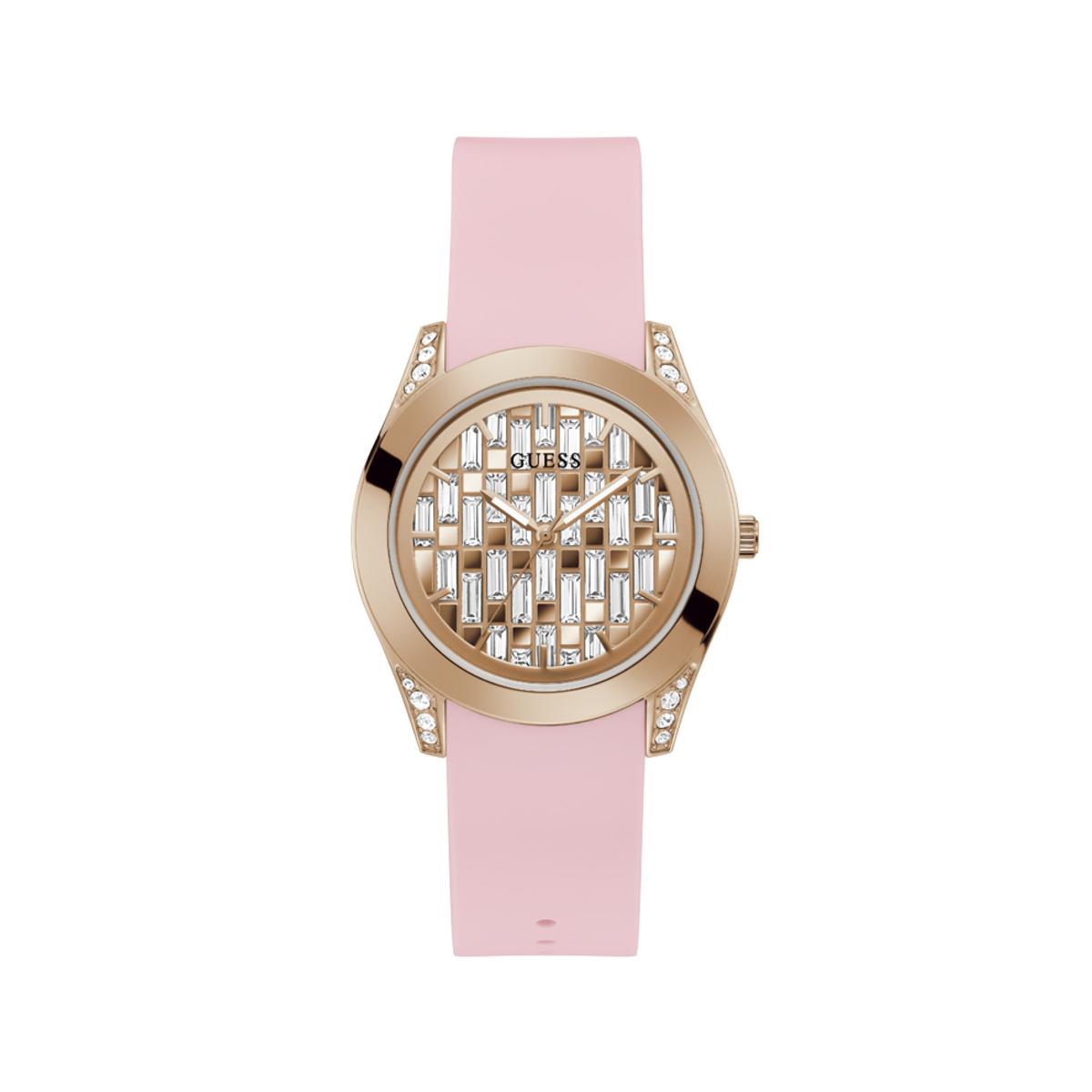 Guess Reloj Mujer Analogico Cuarzo con Correa de Silicona GW0109L2