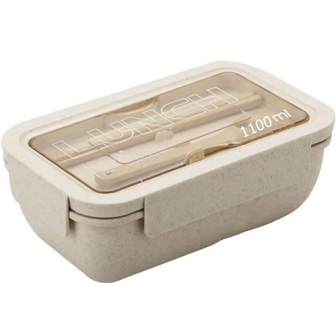 Fiambrera portátil de 1100ml con 2 rejillas, caja Bento para trabajadores de oficina, estudiantes, con palillos, cucharas, a prueba de fugas, microondas disponible