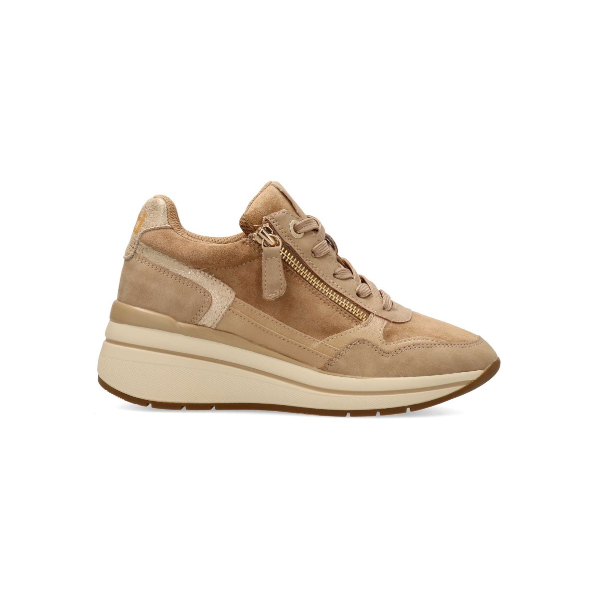 Xti - Zapatillas deportivas de cuña para mujer con diseño elegante en antelina y piel sintética, cómodas y ligeras