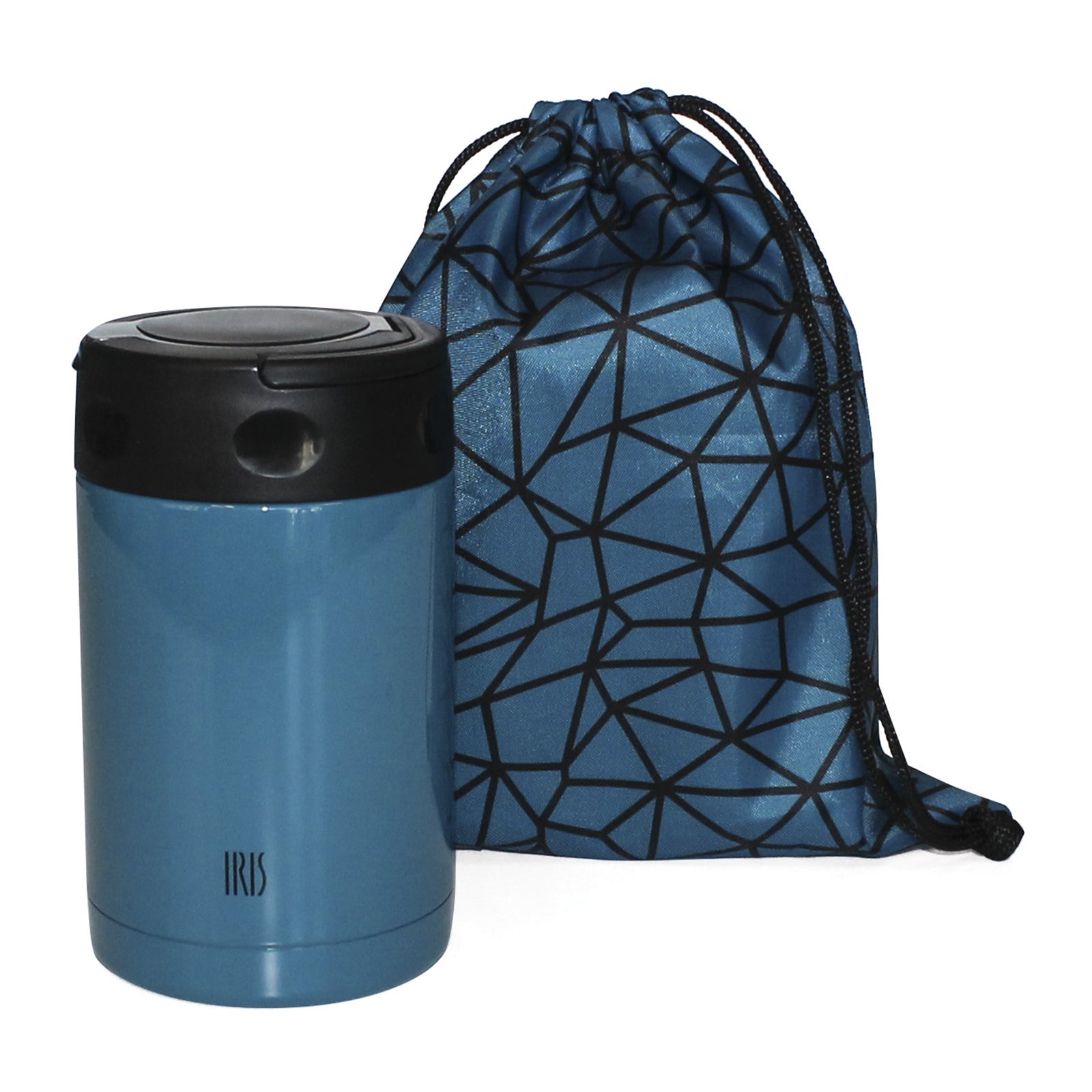 IRIS Colored - Termo para Sólidos 0.5L de Doble Pared con Tapa Aislante. Azul
