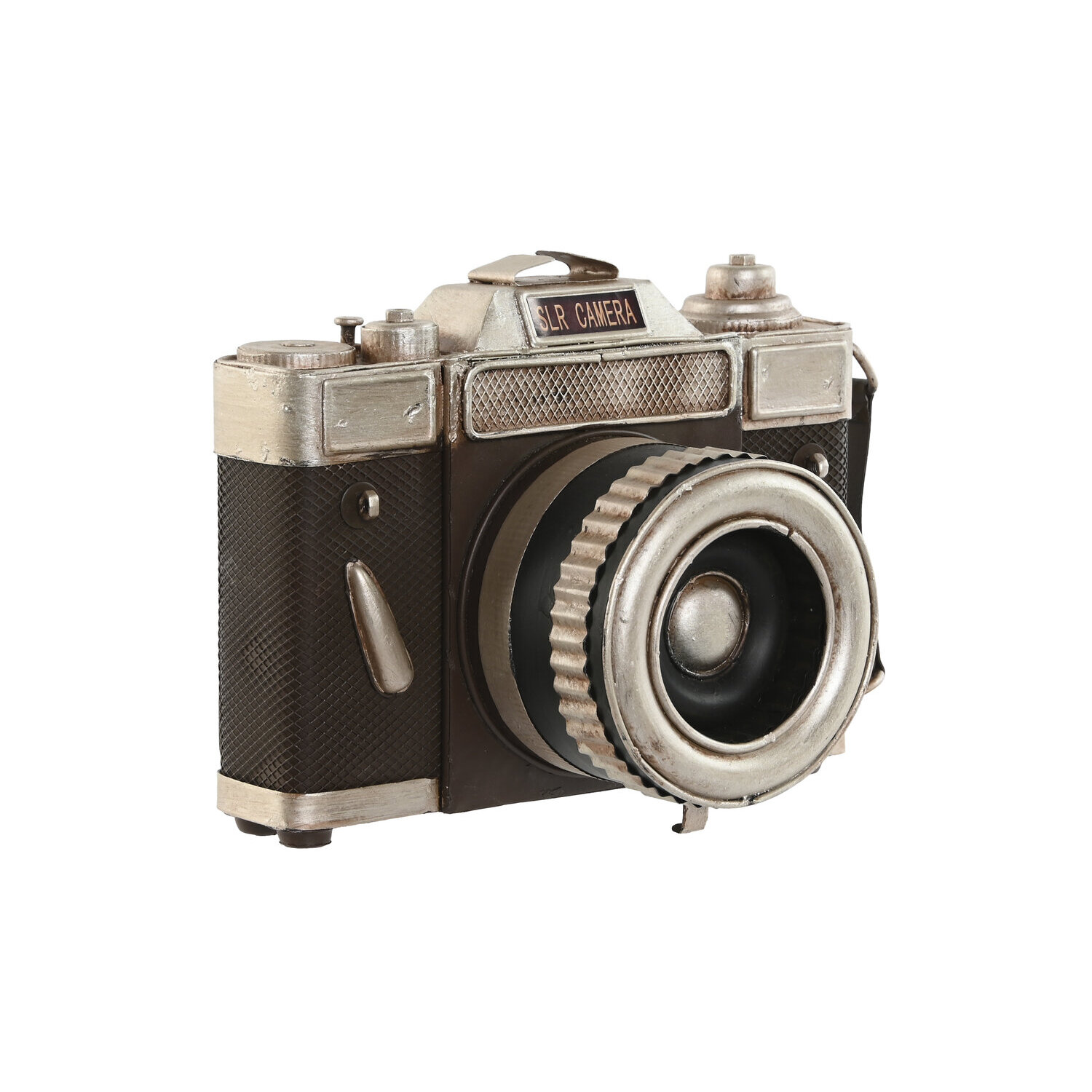 Decoracion metal 23x12x15 camara marron , El mejor complemento para tu hogar.