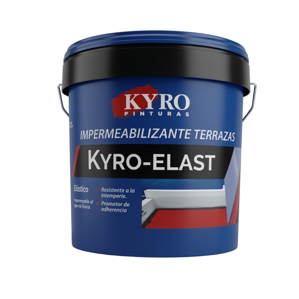 KYRO PINTURAS - Membrana de Poliuretano al Agua - Impermeabilizante de Alta Resistencia para Terrazas, Tejados - Rojo, Gris, Blanca, Transparente - 14L, 4L y 750ml