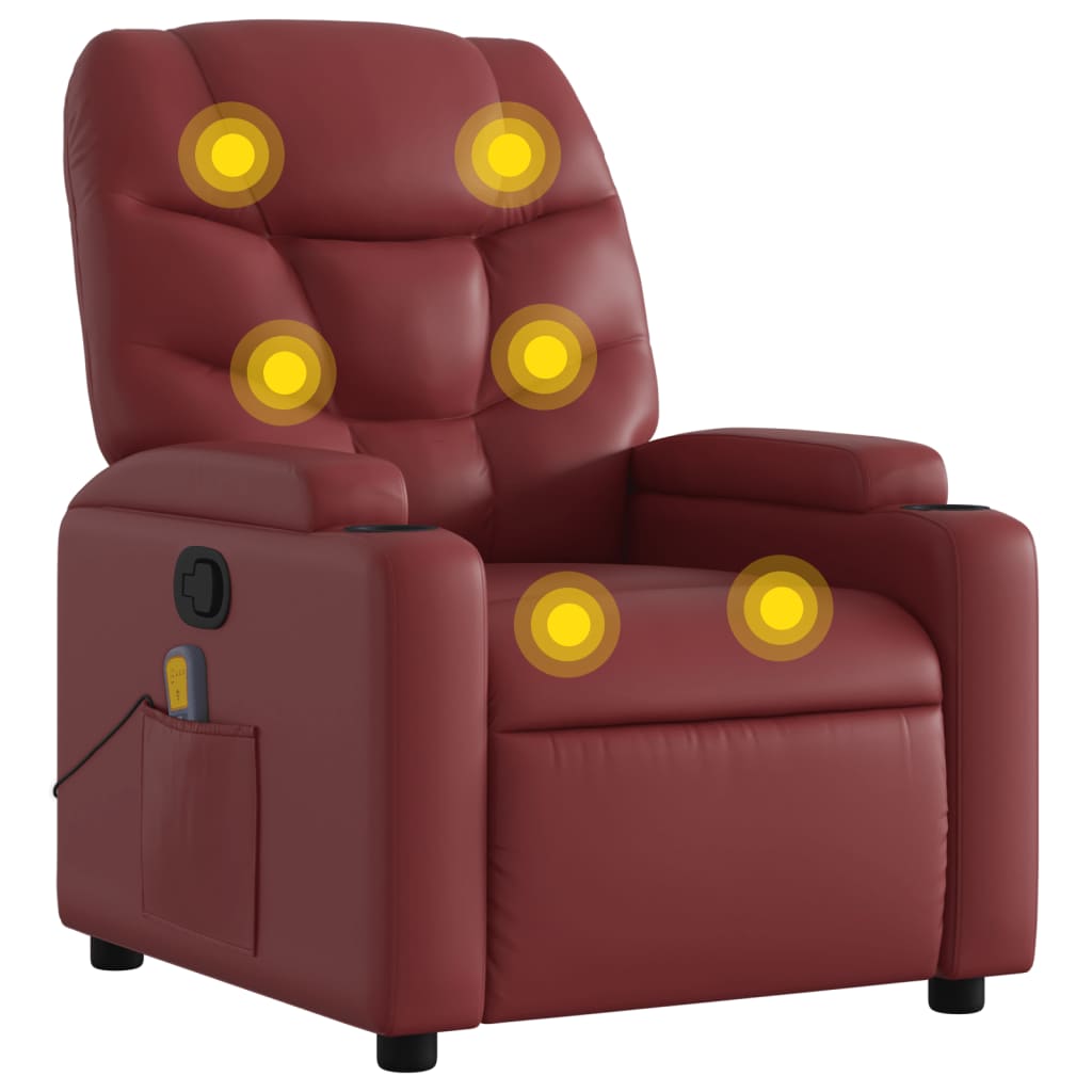 Vidaxl Sillón de Masaje Reclinable Cuero Sintético Negro