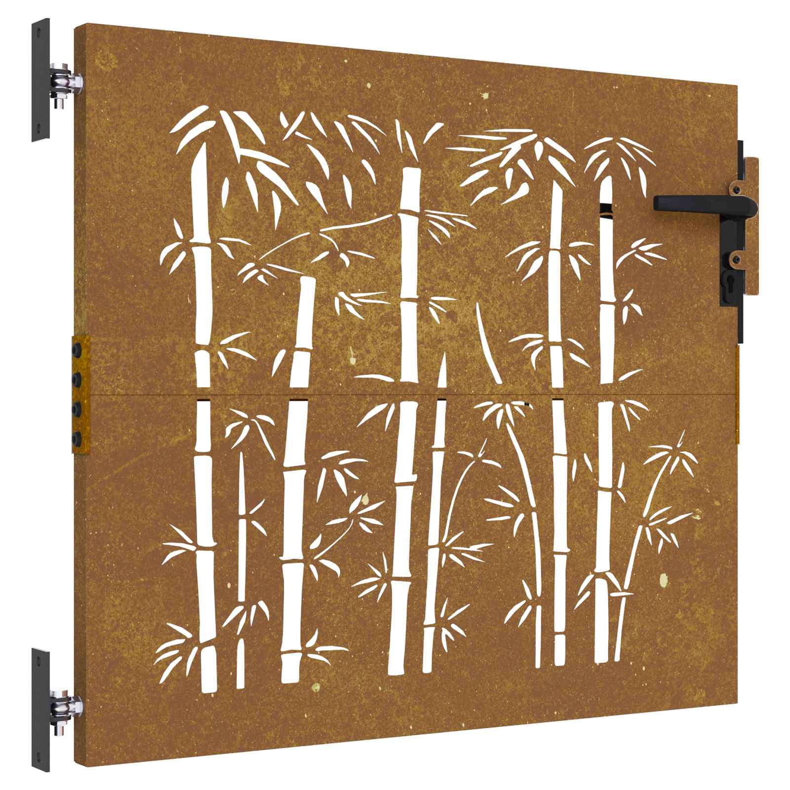 vidaXL Puerta de jardín acero corten diseño bambú 85x100 cm