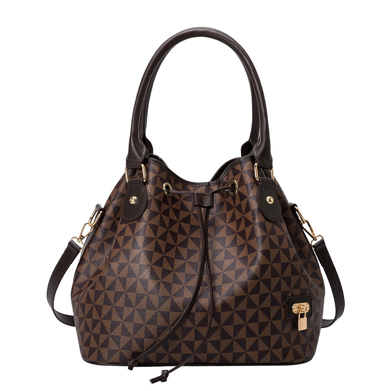 Bolso de cubo para mujer con estilo elegante West Hobo, bolso de hombro con cordón, bolso de mano con diseño de bolsillos