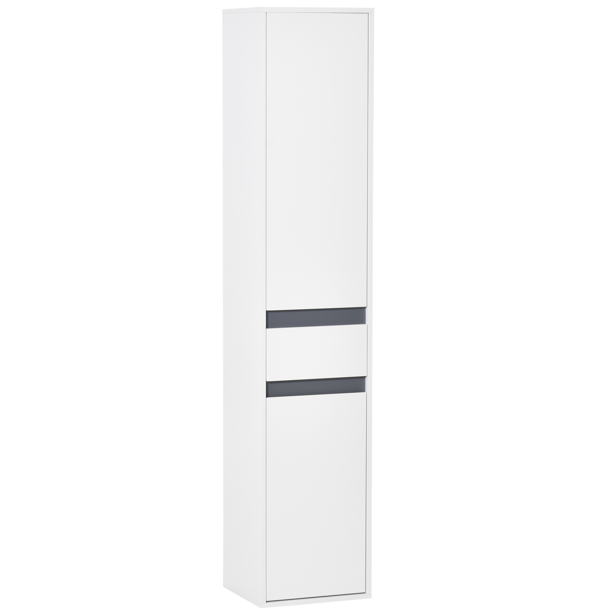 HOMCOM Estilo contemporáneo Mueble de almacenaje para baño de estilo contemporáneo 2 armarios 3 estantes y cajón extraíble Tablero de partículas blanco