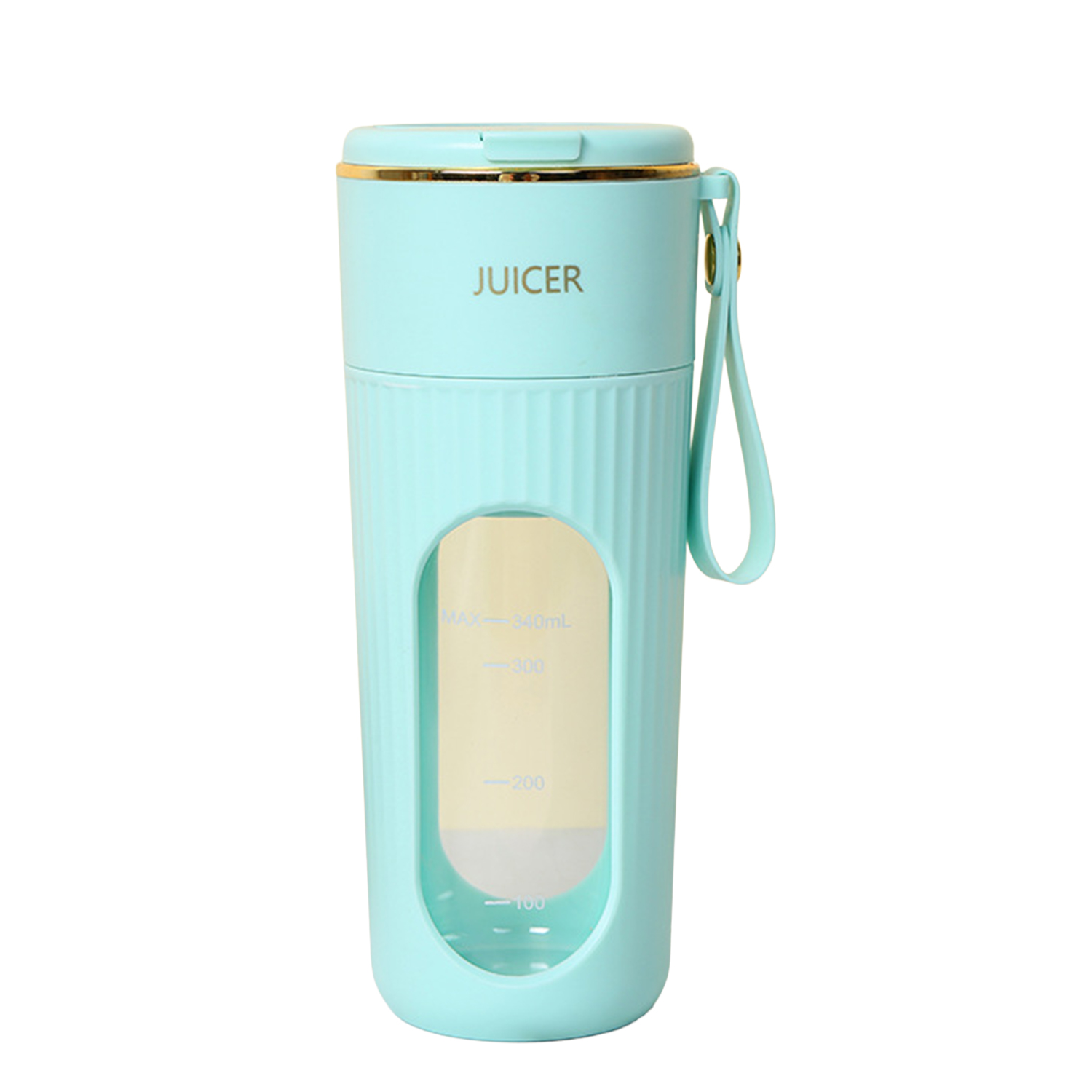 DAM Mini batidora portátil de 340ml con 10 cuchillas de acero, pantalla LCD e inicio de seguridad por doble click. 9x9x21,5 cm.