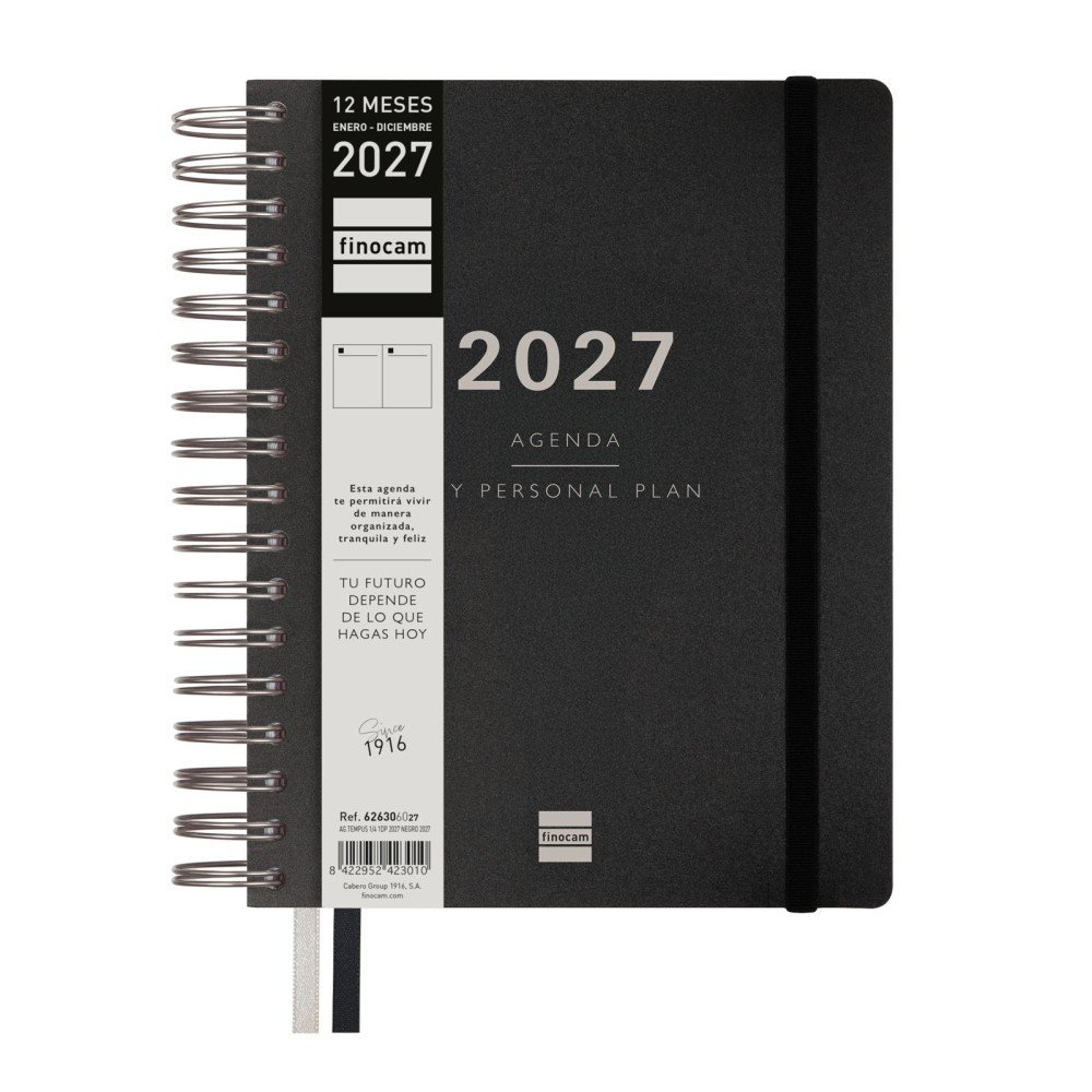 FINOCAM AGENDA ANUAL 2027 TEMPUS CUARTO DP NEGRO AGENDA ESPIRAL ANUAL