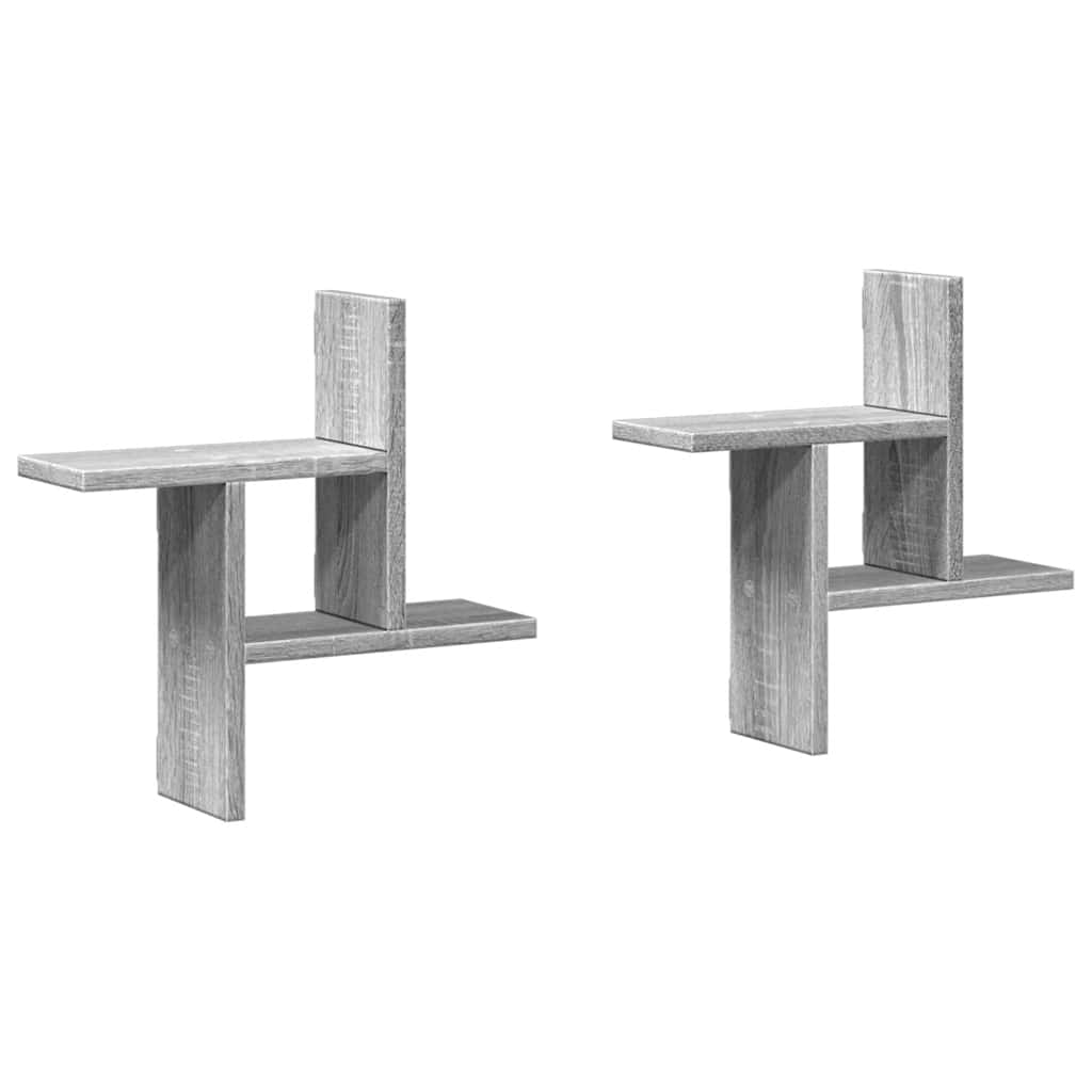 vidaXL Estantes pared 2 uds madera ingeniería 38x12x38 cm Multicolor