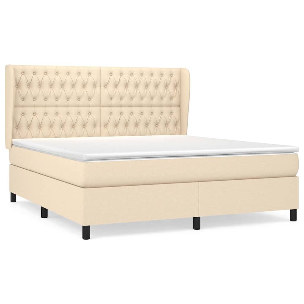 vidaXL Cama box spring con colchón tela 180x200 cm Multicolor