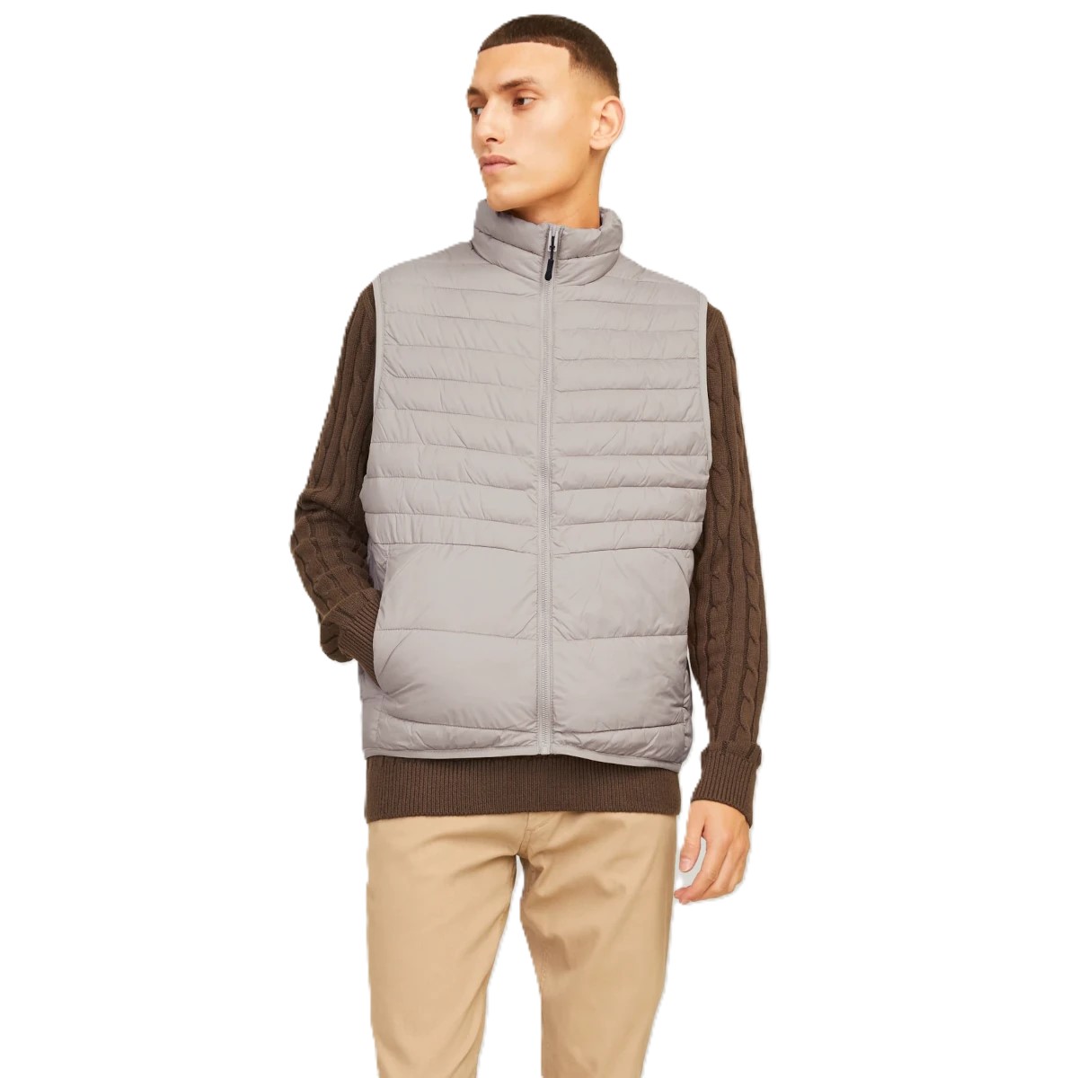 Chaleco hombre Jack & Jones, modelo 12256987 State en color gris-beige