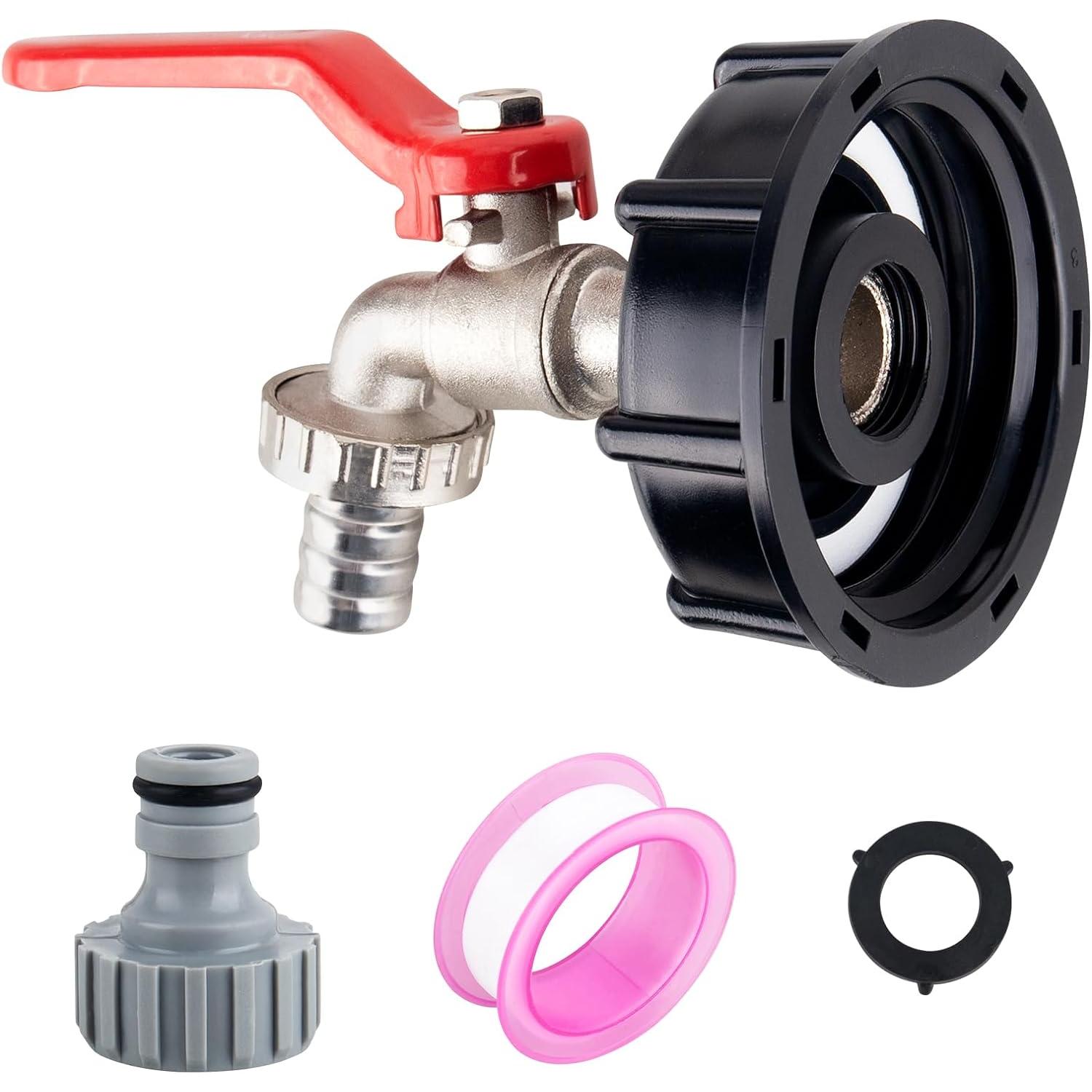 Accesorios para tanque IBC de latón a prueba de fugas de 1/2" Adaptador de tanque IBC Válvula de tanque IBC para tanque de almacenamiento de agua S60x6 Conector de manguera de jardín para tanque de grifo Reemplazo de válvula