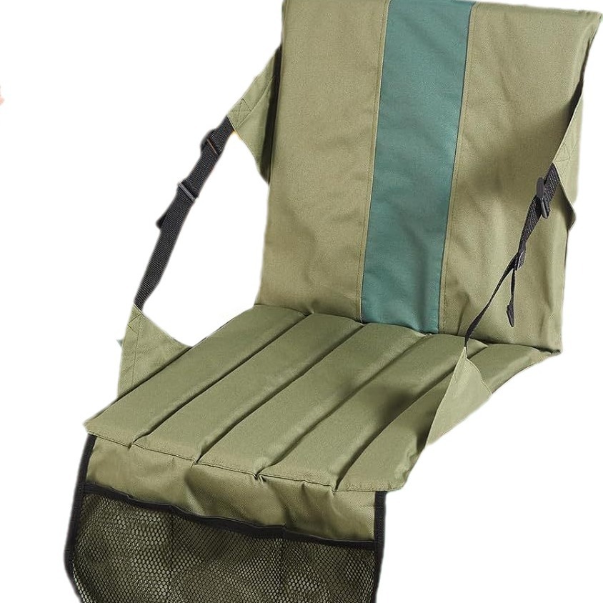 CA Cojín de asiento de estadio portátil Cojín de asiento de tribuna con respaldo Cojín de asiento de estadio plegable Bolsa de malla Almacenamiento