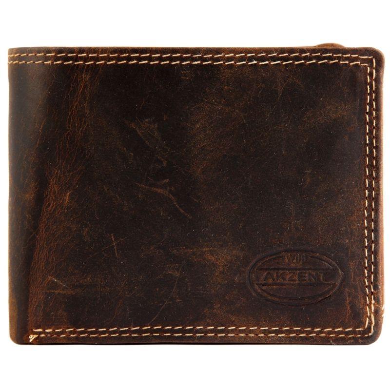 Akzent® Cartera Castanha de Hombre em Couro Genuíno 0176