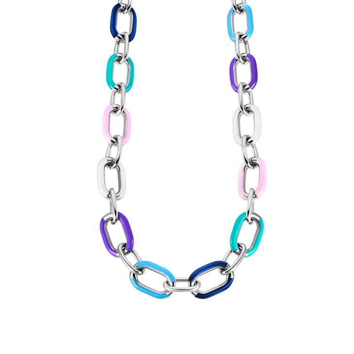 Collar Gargantilla Lotus Style Mujer – Acero Inoxidable, Diseño Tropical con Esmalte Multicolor | Ajustable 50 cm | Ideal para Verano y Regalo LS2330/1/1