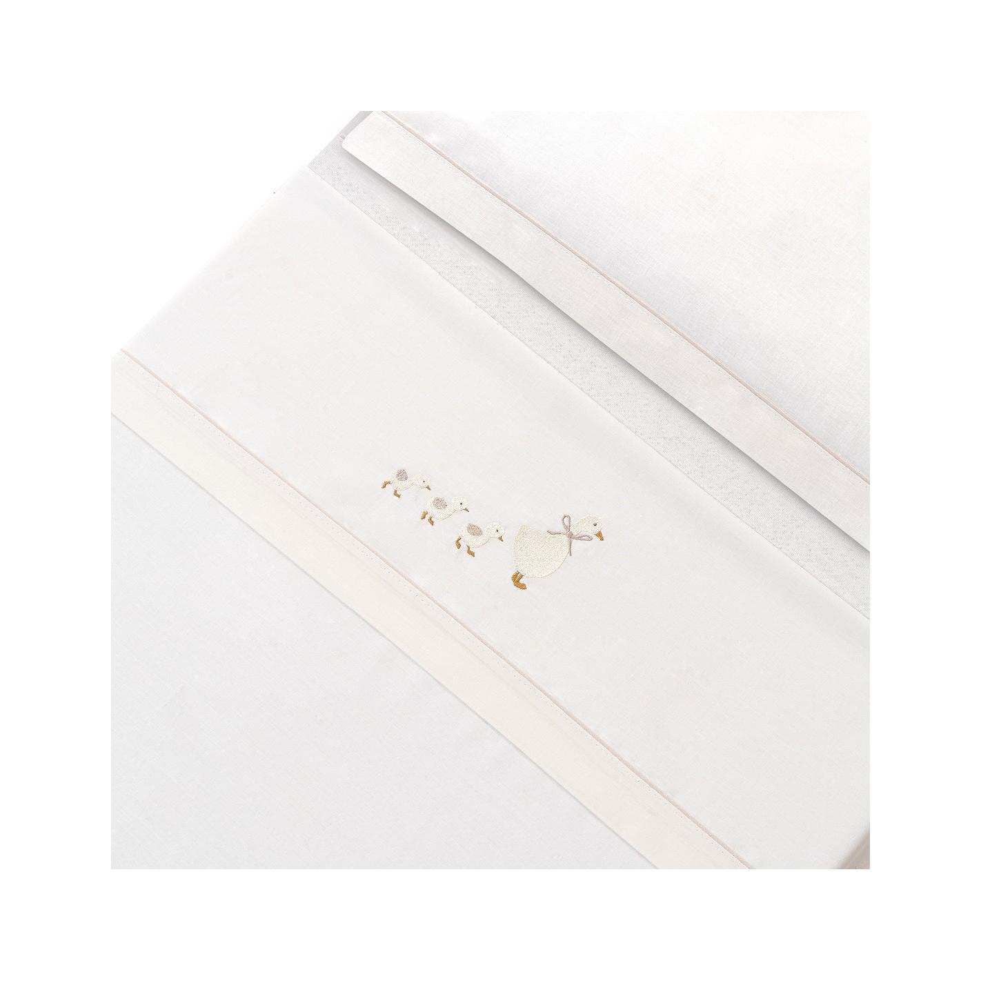 🌙✨ Juego de Sábanas para Cuna de Bebé (3 Piezas) – Algodón Suave con Diseño de Patitos+ Chupetero de Regalo- Interbaby🧸👶