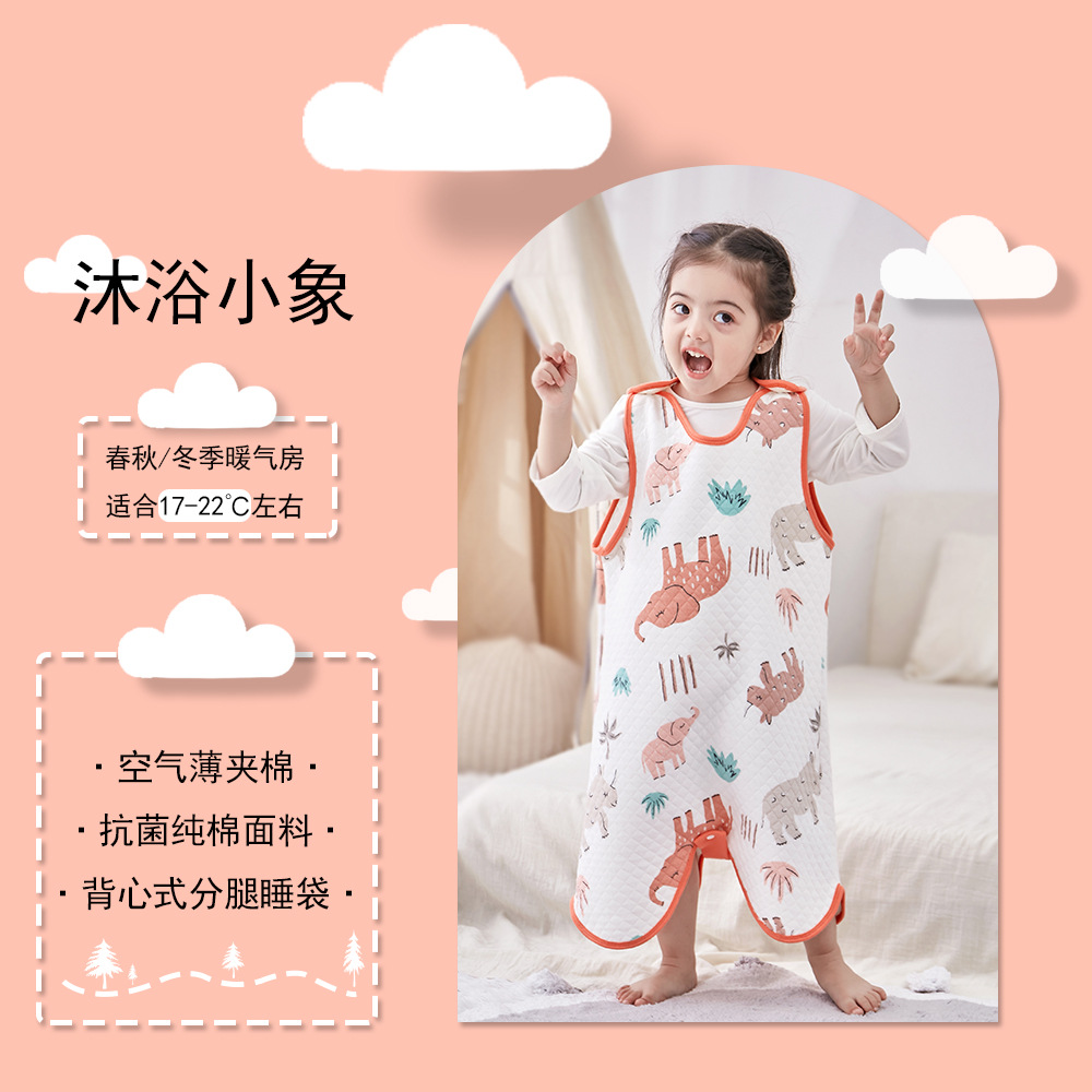 TK Saco de dormir cálido de Tres Capas para niños de regalo E Invierno, edredón antipatadas, Camisón Achillado para Bebe, pijama de Algodón con Chaleco de Aire