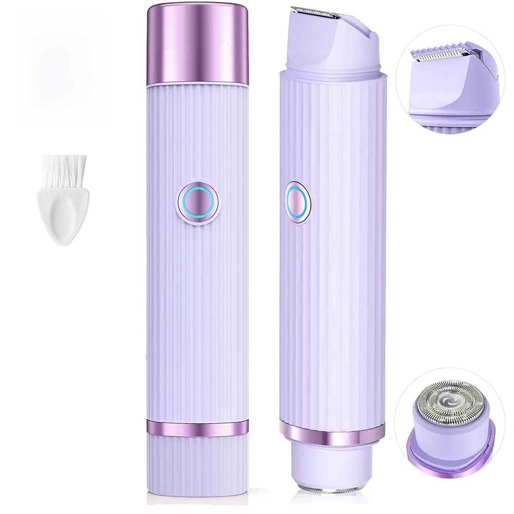 TK Afeitadora Eléctrica Mujer- 2 en 1 Impermeable Depiladora Mujer Zona Intima Inalámbrica Recortadora Mujer Zona Intima para Depilación Facial Sin Dolor de Bikini, Axilas, Piernas y Rostro