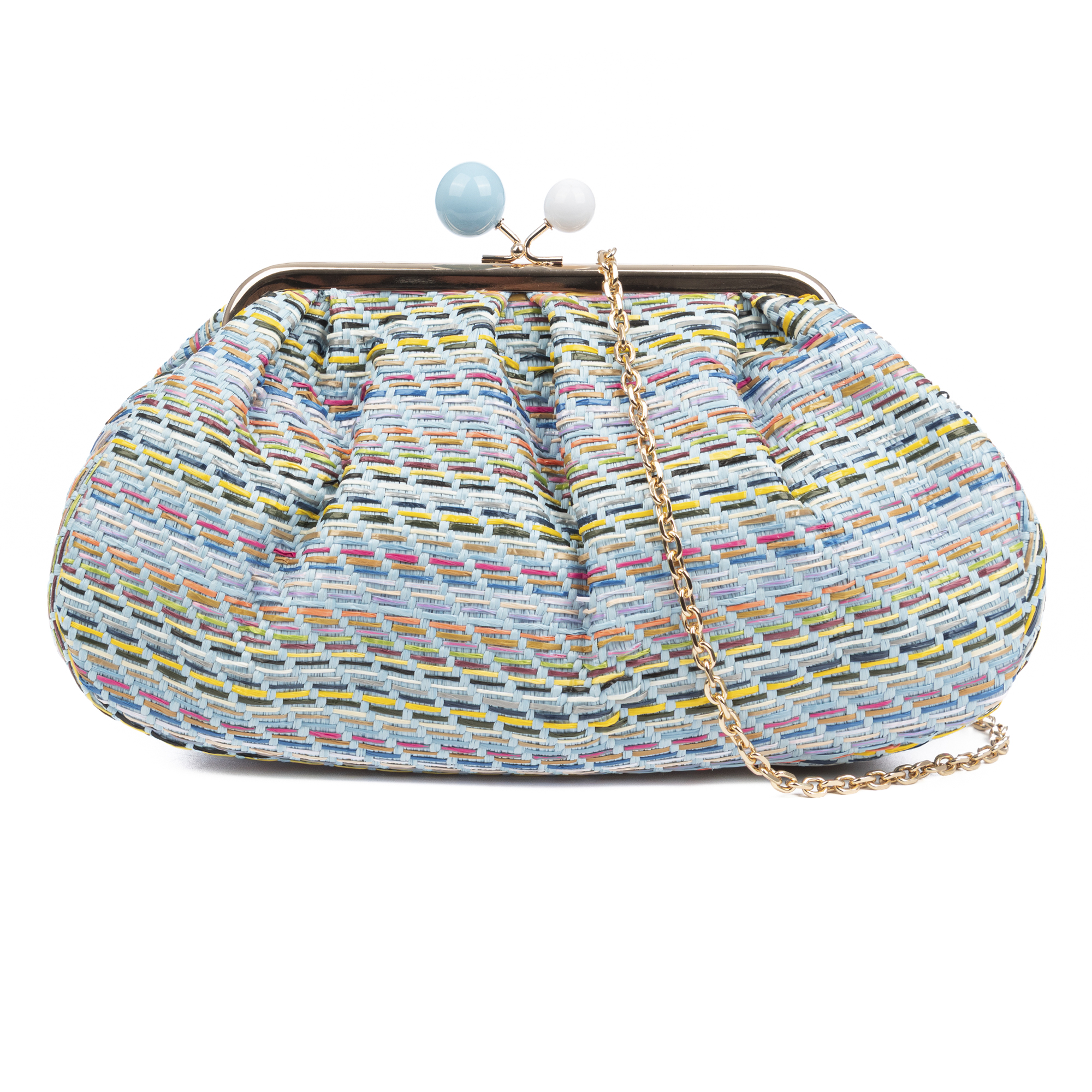 Boesio Bolso bandolera Mujer. Fabricado en rafia sintética entrelazada.