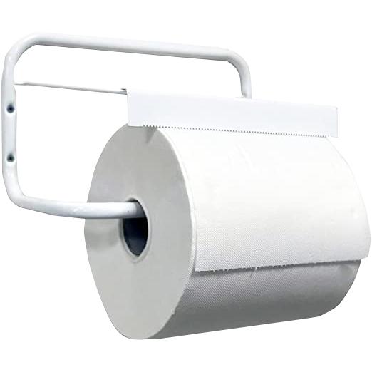 Tecnokit Dispensador de rollo de papel de pared, tornillos y tacos para montaje incluidos, muelles incluidos, Blanco, Portarrollos 29 cm, 40X30X16 H