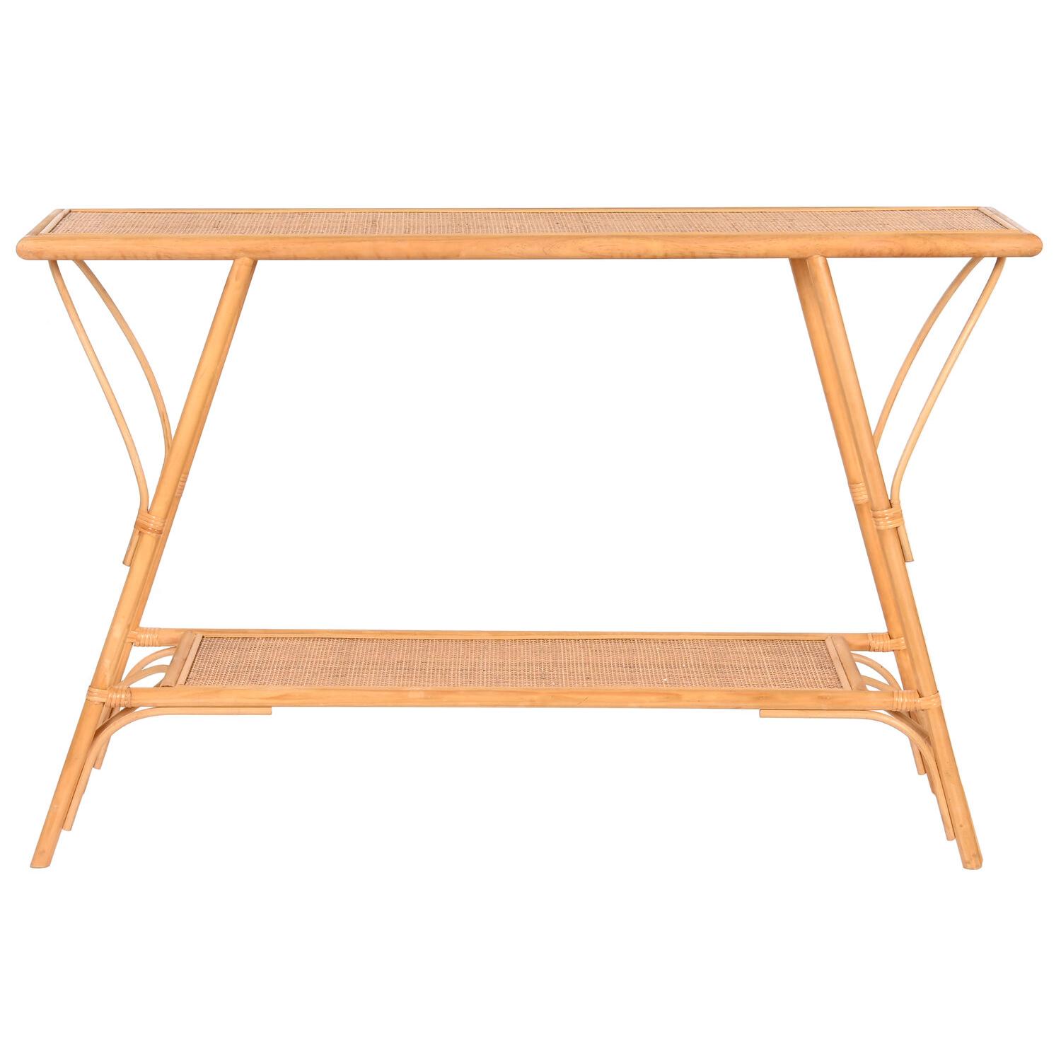 Consola Ratan 125X30X81 Natural Marron - Fijalo - El mejor complemento para tu hogar.
