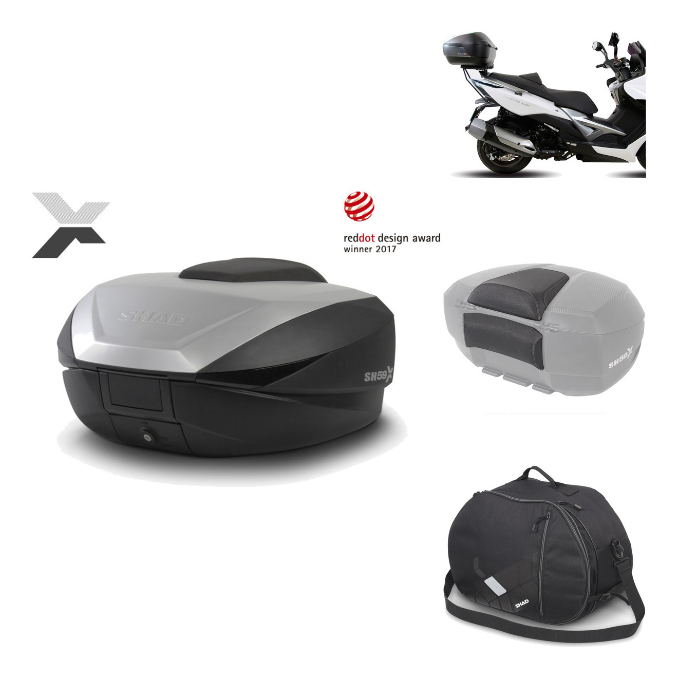 Baul Trasero + Herraje Montaje + Accesorios Sh59x Alu KIT-182606
