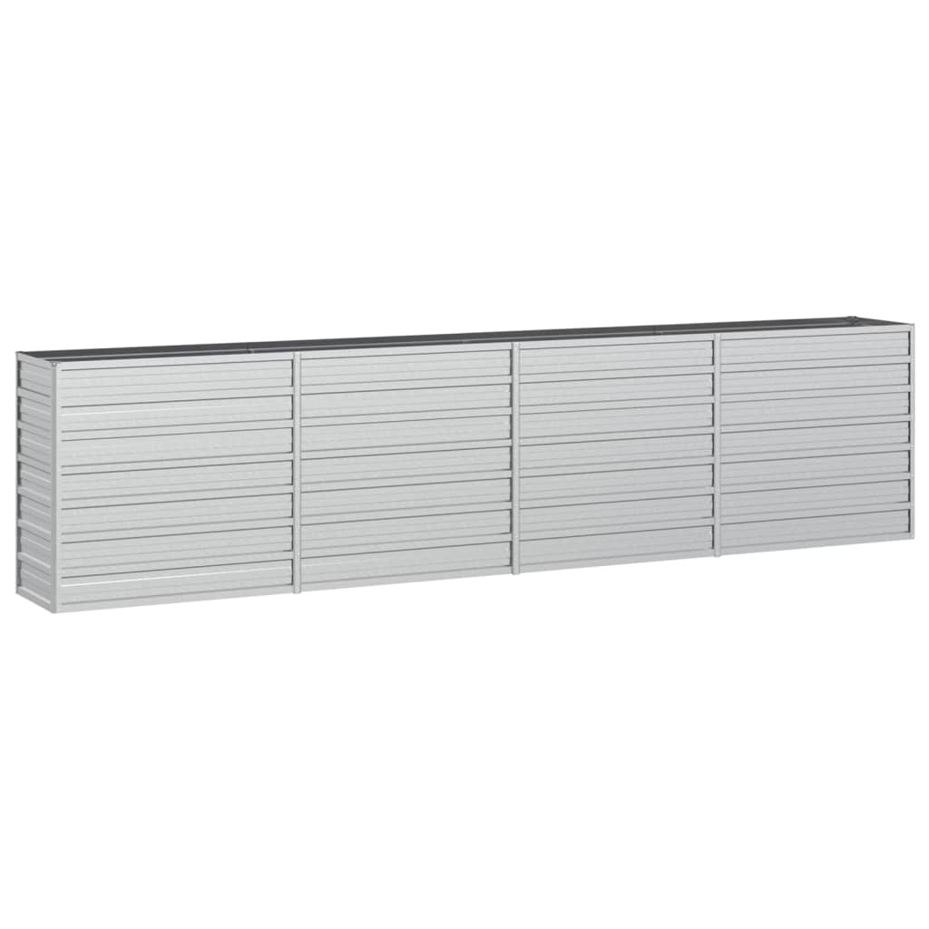 vidaXL Arriate de acero galvanizado plateado 320x40x77 cm