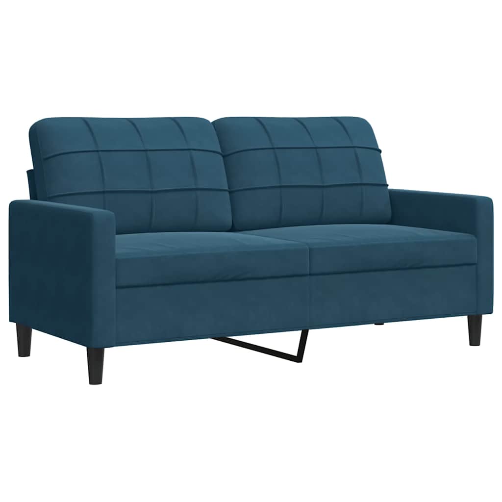 vidaXL Sofá de 2 plazas terciopelo azul 140 cm