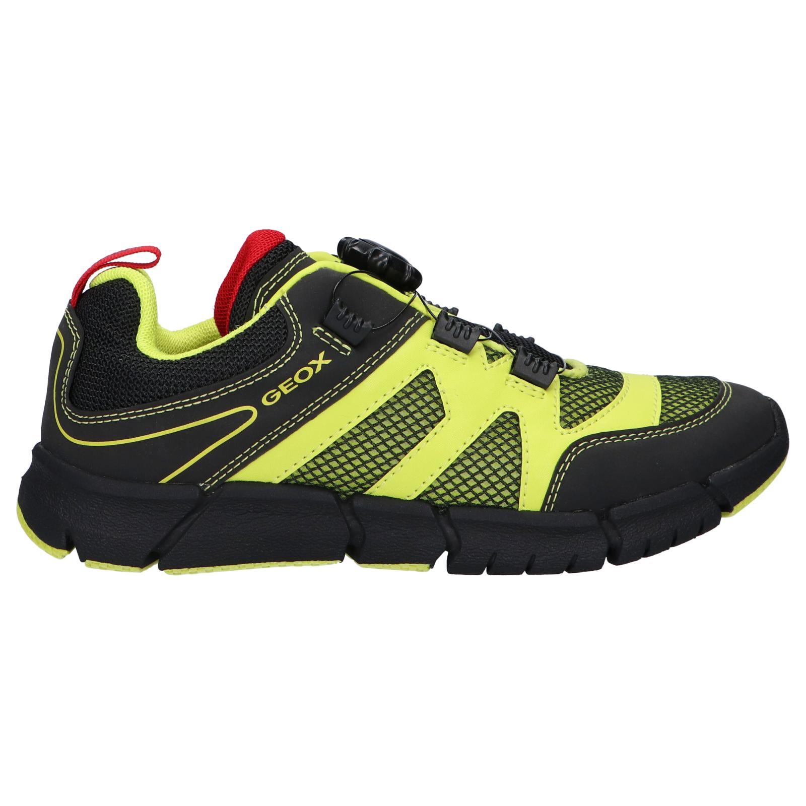 Geox J FLEXYPER J259BD 01450 Lime-Black Boys' Sports Sneakers with cushioned insole, flexible anti-slip sole for excellent traction, perfect for active boys.