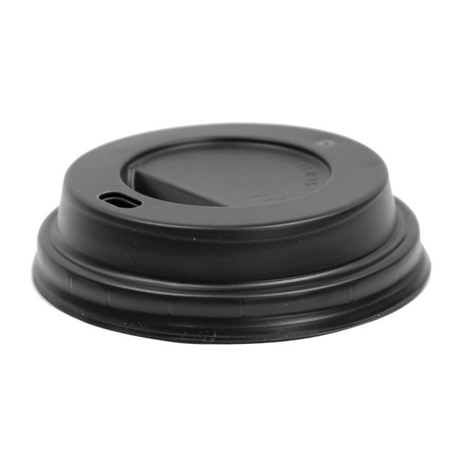 MONOUSO | Tapa Travel con Agujero PS para Vaso Cartón 7Oz Negra Ø7,2cm (1000 Uds)