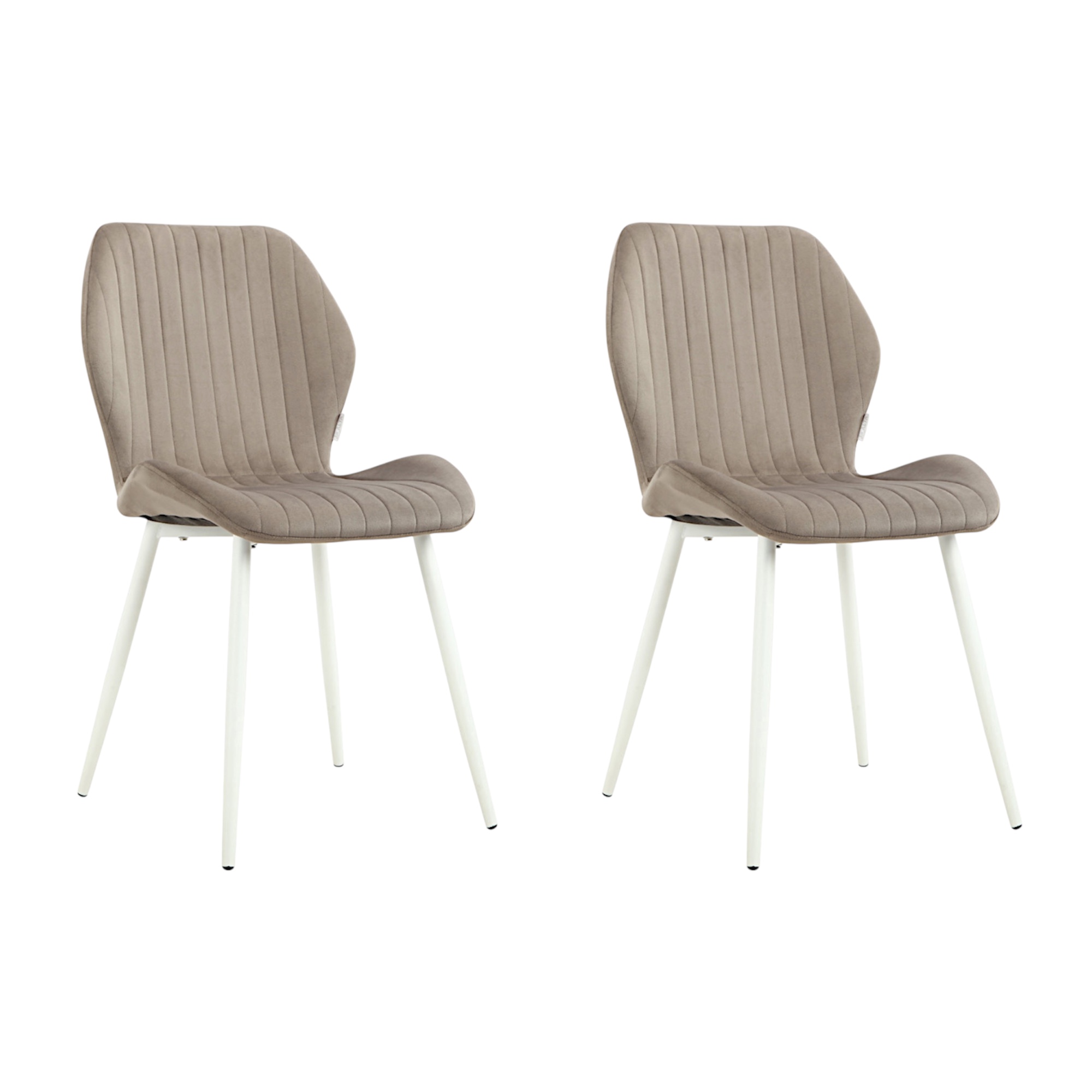 Pack de 2 Sillas Minimal DECO de Comedor Tapizadas en Terciopelo Estilo Moderno con Patas Metálicas Blancas, Negras o Doradas, Varios Colores