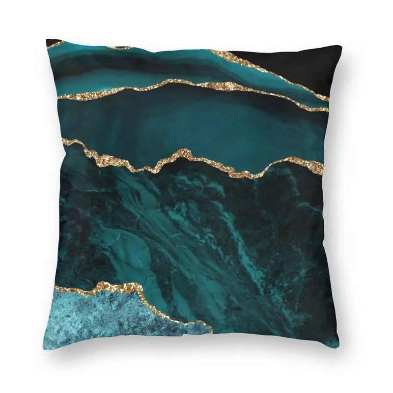 TK Funda De Cojín Decorativa De Abrigo Abstracto Con Patrón De Mármol Turquesa Azul Claro 45x45 Cm Para Coche Y Casa