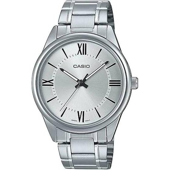 Reloj Casio Para Hombre MTP-V005D-7B5 Analógico Correa Acero Esfera Blanca