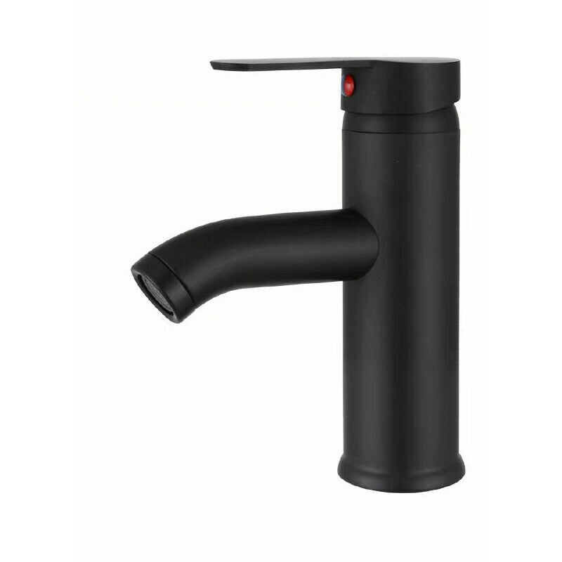 CA Grifo mezclador de lavabo para baño, grifo de cascada, grifo mezclador negro, grifo mezclador de lavabo retro, grifo de lavabo (corto)