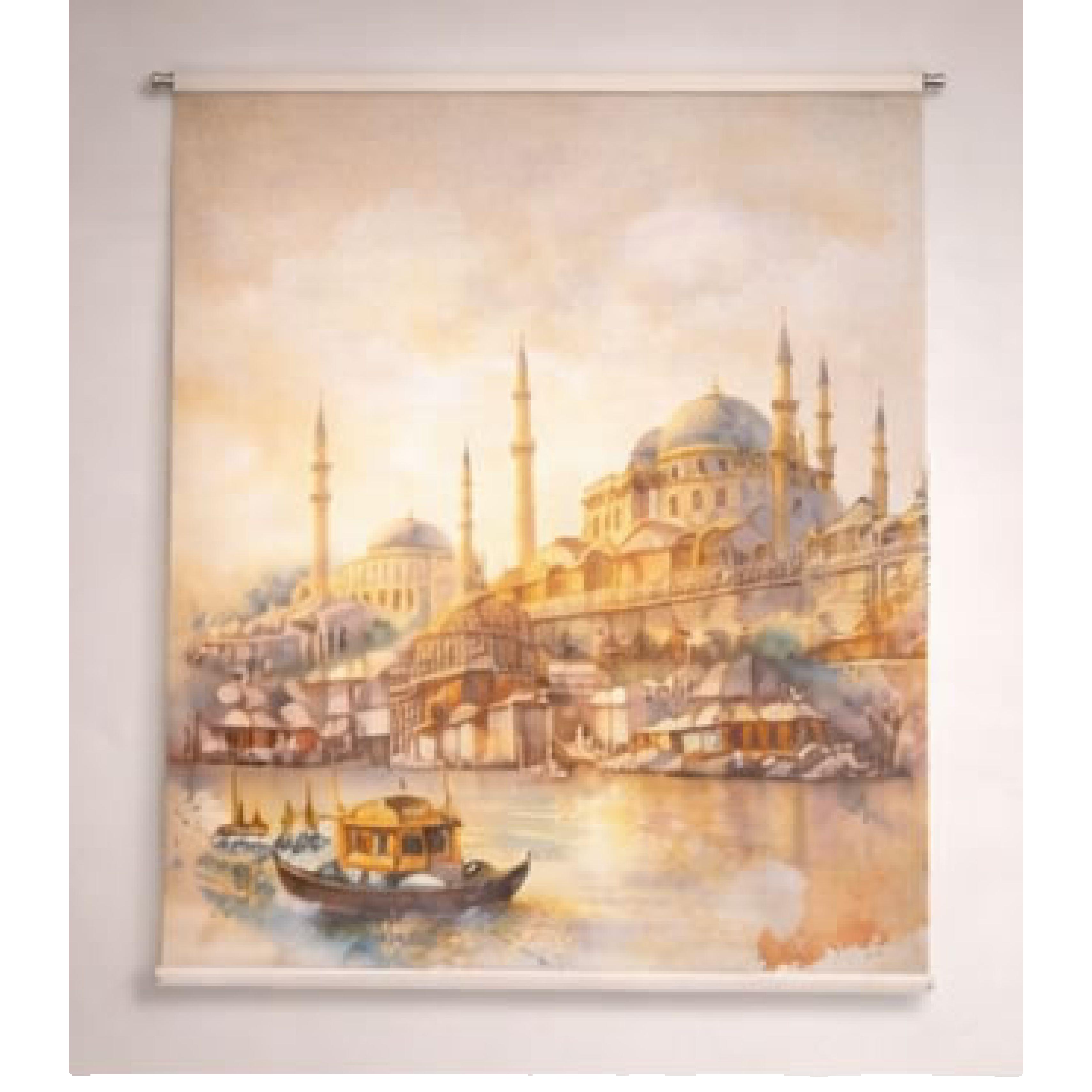 Estores Iroa- EEstor Enrollable Decorativo Estambul – Mezquita Azul Skyline – Estor de Ciudad Translúcido
