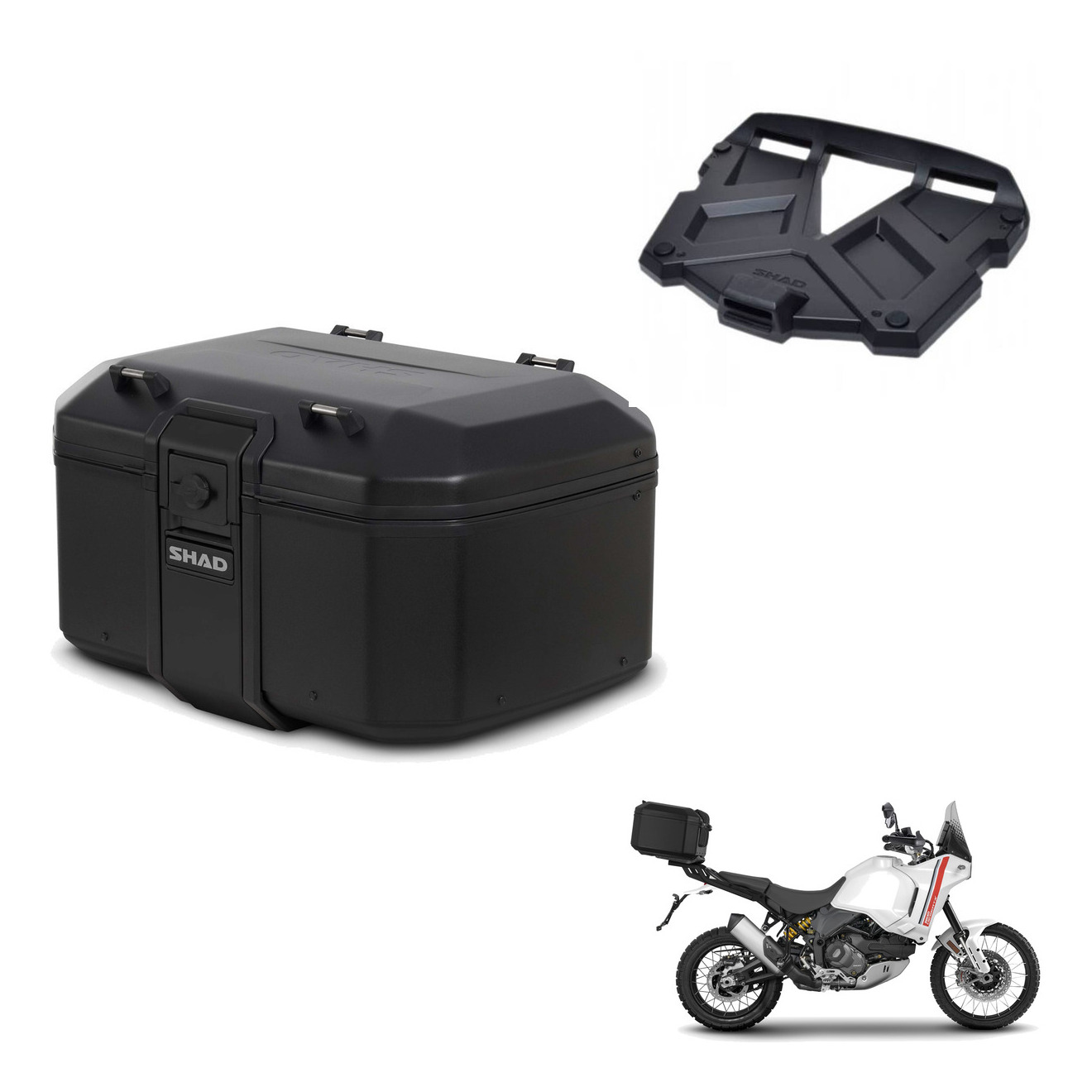 Baul Tr55 Pure Black + Herraje Baul + Pa KIT-569460