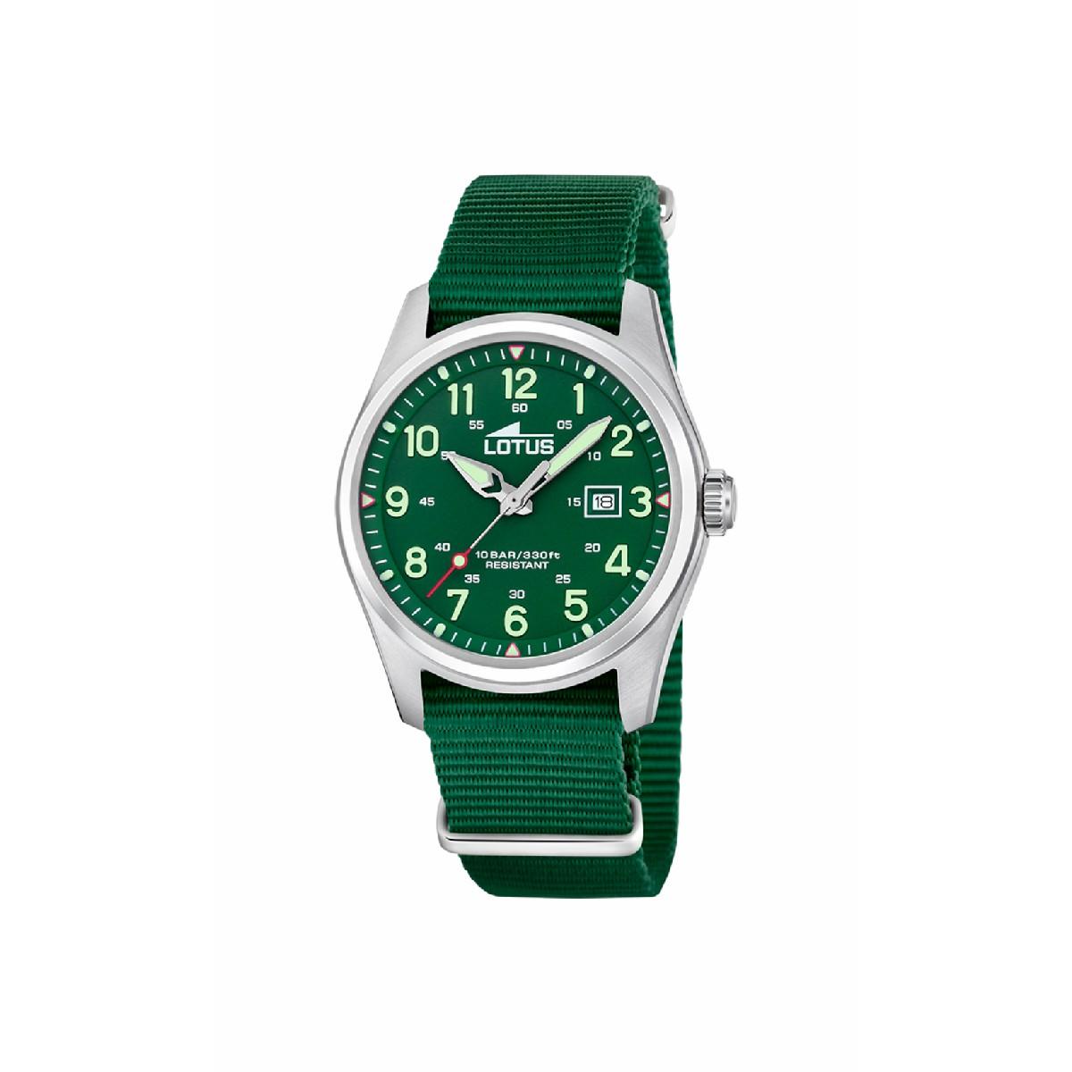 Reloj Lotus Minimalist For Him Verde Correa Nylon 19055/3