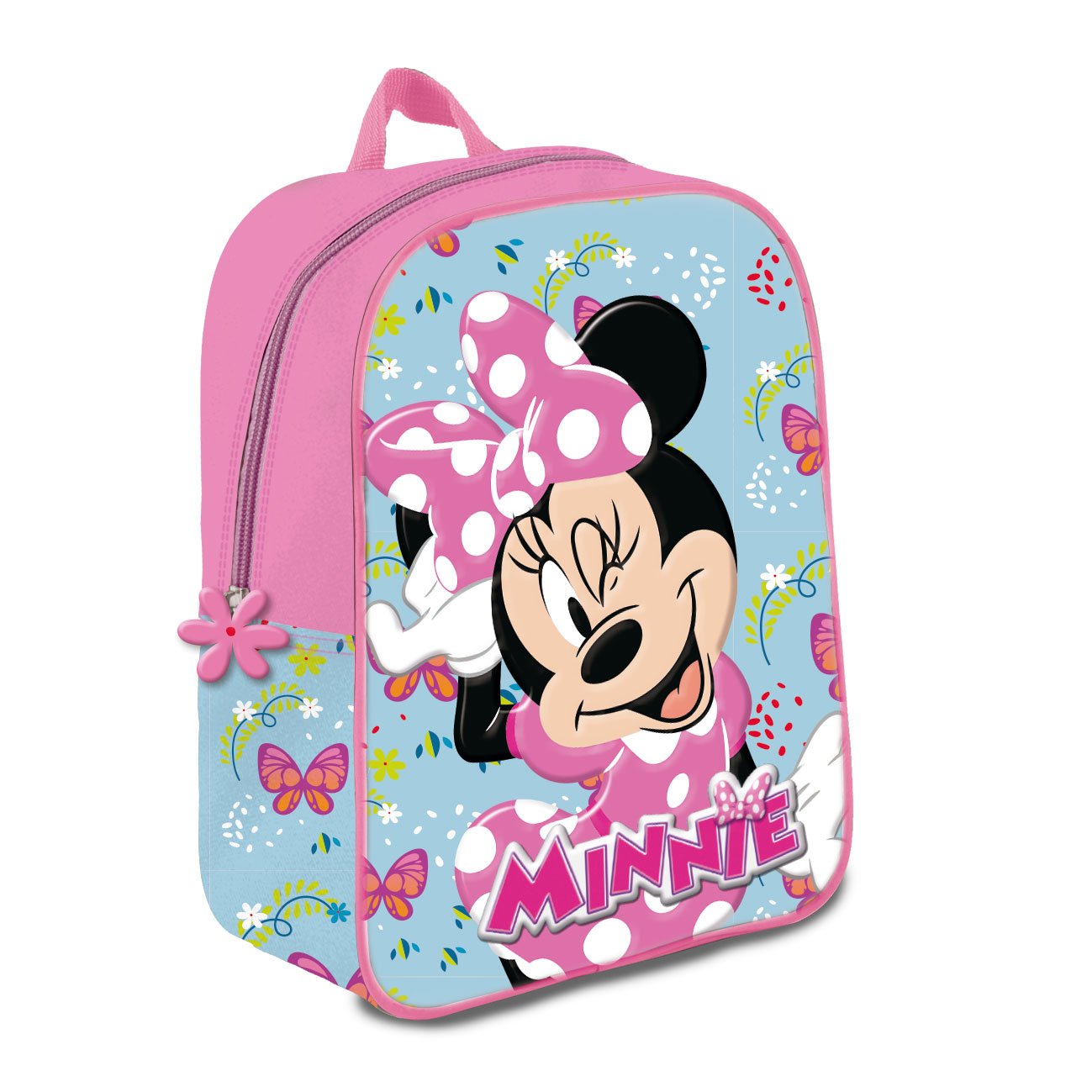 Mochila Mediana 3D Minnie Flower Smile 31Cm Producto Oficial Especial Regalos Para Todos