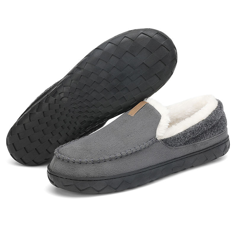 TK Zapatillas De Casa Para Hombre Suaves De Plush Con Memoria Cálido Invierno Antideslizante Interior/Exterior Lujo Suela De Goma