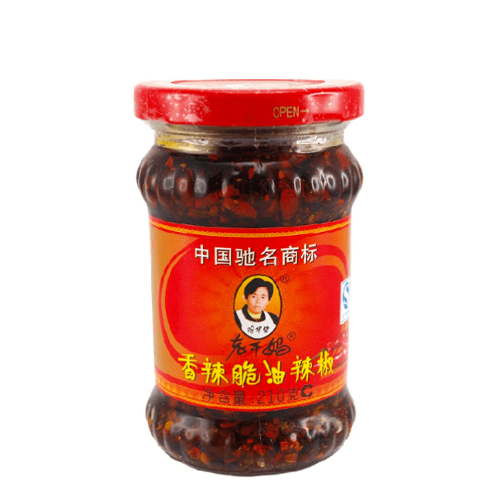 Salsa Picante Lao Gan Ma con Chile Crujiente, Tofu y Cacahuetes - 275g de Auténtico Sabor Chino para Arroz, Fideos y Carnes